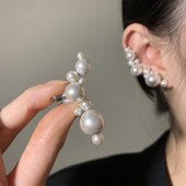 复古珍珠耳骨夹女简约设计感无耳洞耳夹独特个性 HEY TAO法式 耳饰