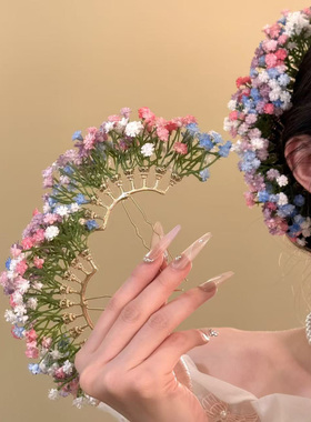 HEY TAO刘亦菲同款满天星发簪花朵发钗新娘结婚礼服头花发饰簪子