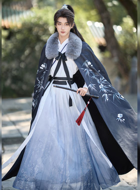 2024雪纺精美印花汉服斗篷新品