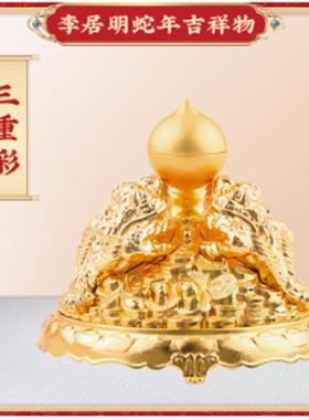2025蛇年吉祥物三重彩金蟾聚宝盆