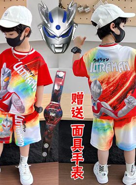 潮牌韩版男童夏季套装奥