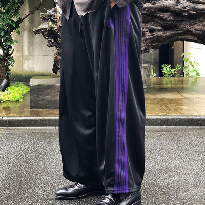 needles长裤宽松阔腿刺绣织带