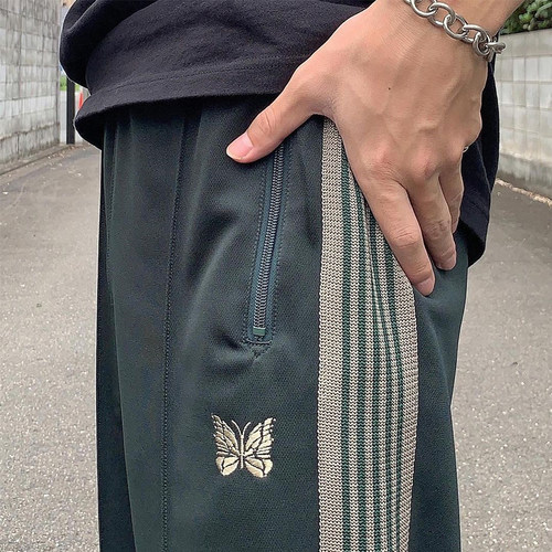 老夫子 needles 墨绿色2024AW 新款休闲运动长裤男女宽松街头日系 - 封面