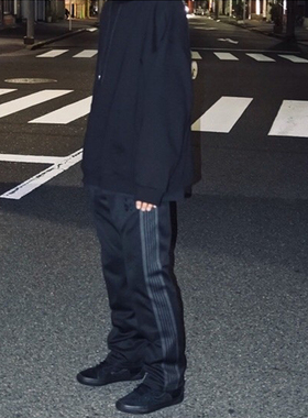 老夫子 needles 黑魂 丝绒 秋冬运动裤休闲宽松男女蝴蝶刺绣日系