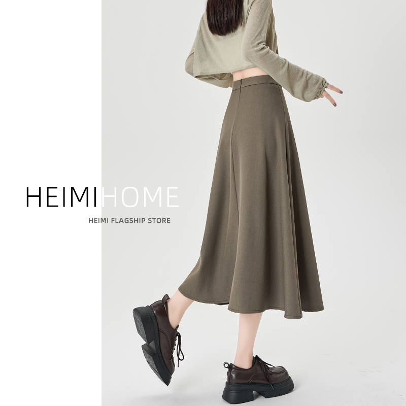 春夏季高腰显瘦大摆西装半身裙