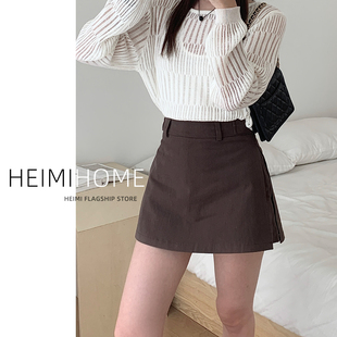 短裙裤 包臀裙小个子侧开叉工装 气质西装 洗水棉半身裙女2026春夏季