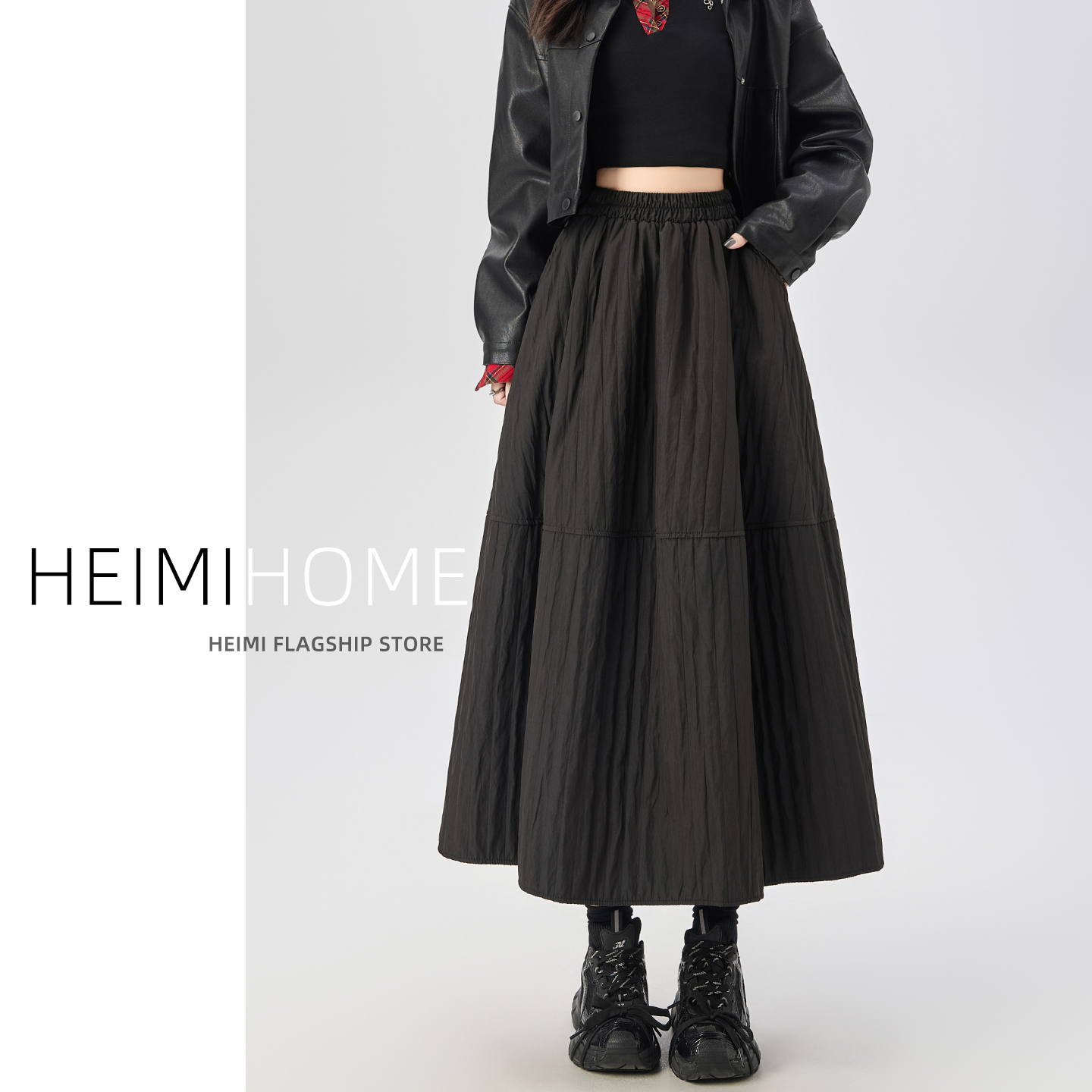 秋冬季肌理感花苞裙半身裙