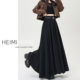 黑色a字半身长裙女春秋季 到脚踝垂感大摆西装 裙高级感气质百褶裙