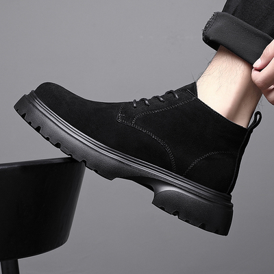 马丁靴男2025新款冬季真皮男鞋时尚男士加绒低帮皮靴英伦风休闲鞋