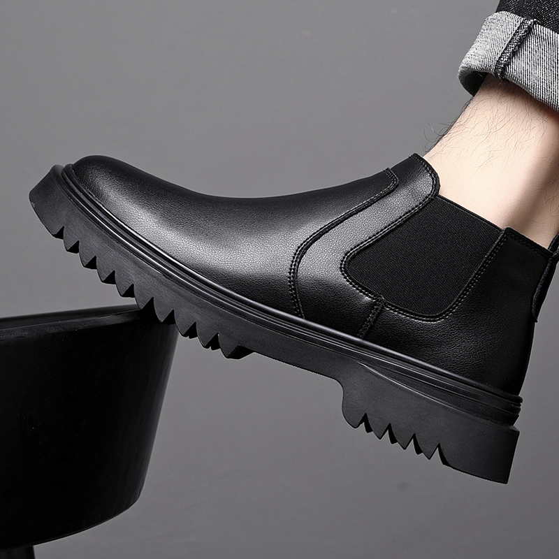 切尔西靴男鞋真皮马丁靴商务休闲