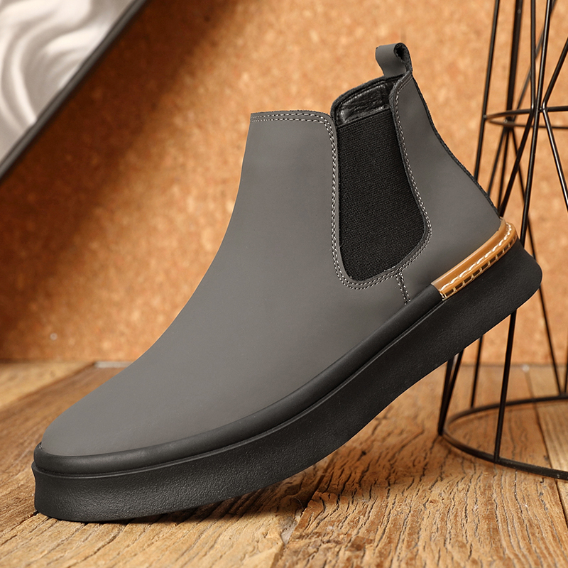 秋冬季新款真皮高帮切尔西靴