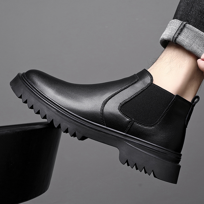 2025秋冬新款马丁靴男鞋真皮切尔西靴商务休闲鞋冬季加厚中帮短靴