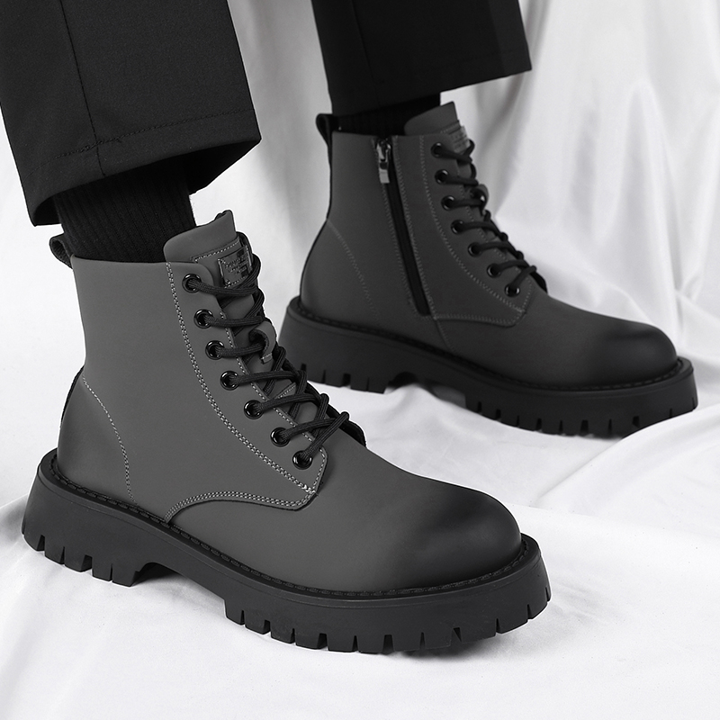 马丁靴男秋冬季新款百搭厚底