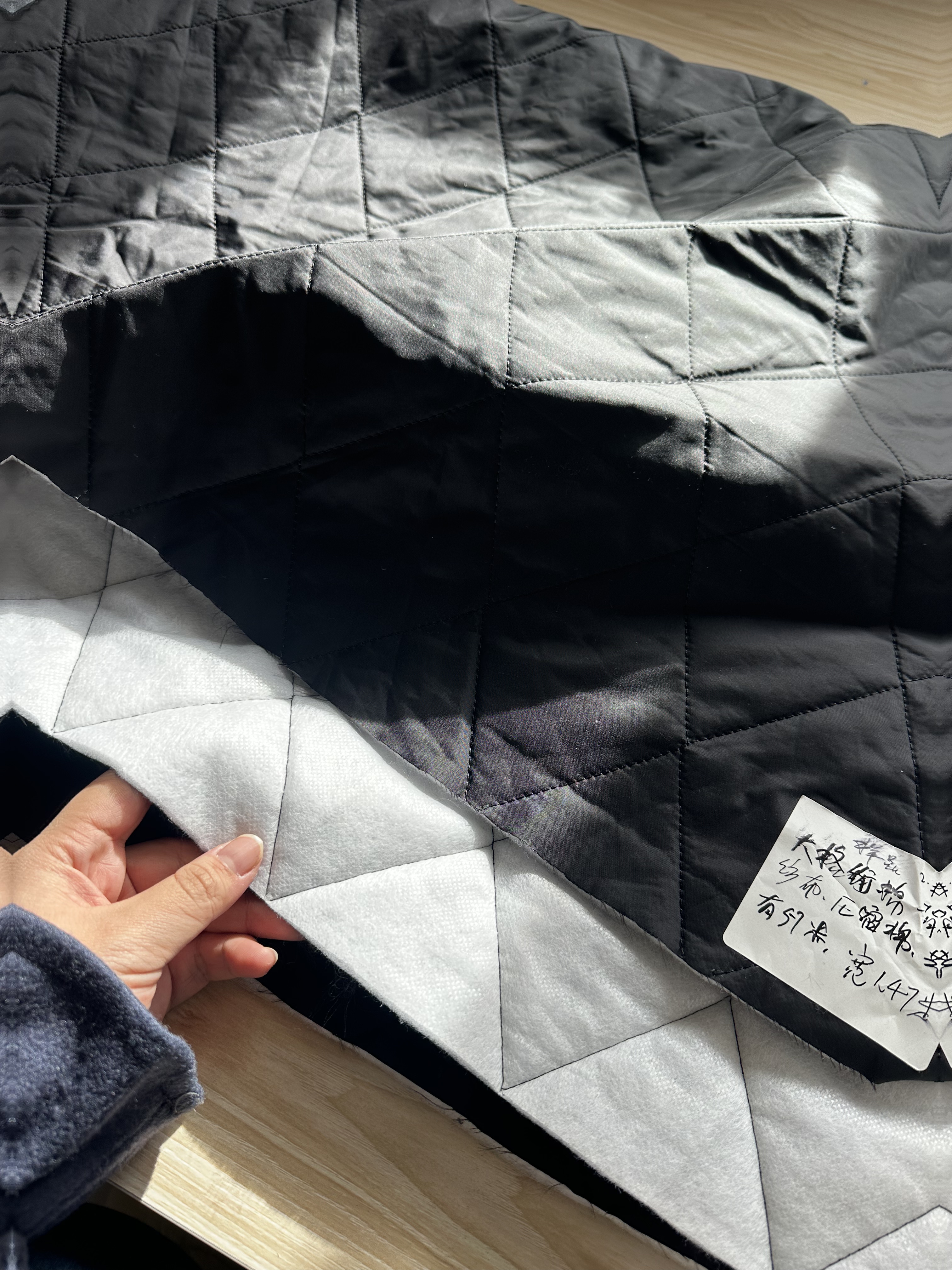 2米 黑色 菱形大格 夹棉布料 绗棉面料（宽1.45米左右）,居家布艺,海绵垫/布料/面料/手工diy,淘宝优惠券,粉丝福利购,淘宝优惠卷