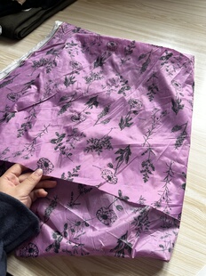 粉紫花款 宽1.45米左右 尼丝纺 面料 羽绒服布料 2米