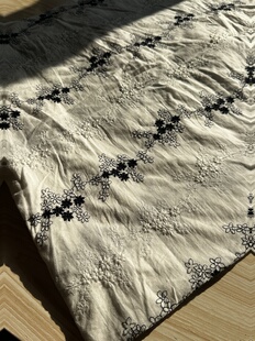 宽1.45米左右 2米 面料 棉布料 蓝白绣花