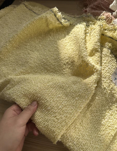 宽1.45米左右 鹅黄色 面料 小香风布料 日系