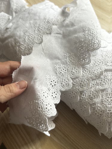 3米 霜花款 白色 纯棉镂空 刺绣花边（宽7厘米左右）