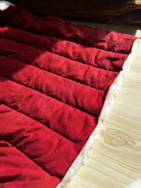 2米 红色 弹力 针织夹棉布料 绗棉面料（宽2米左右）