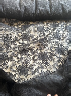 黑色 宽1.45米左右 刺绣 面料 欧根纱布料 一米