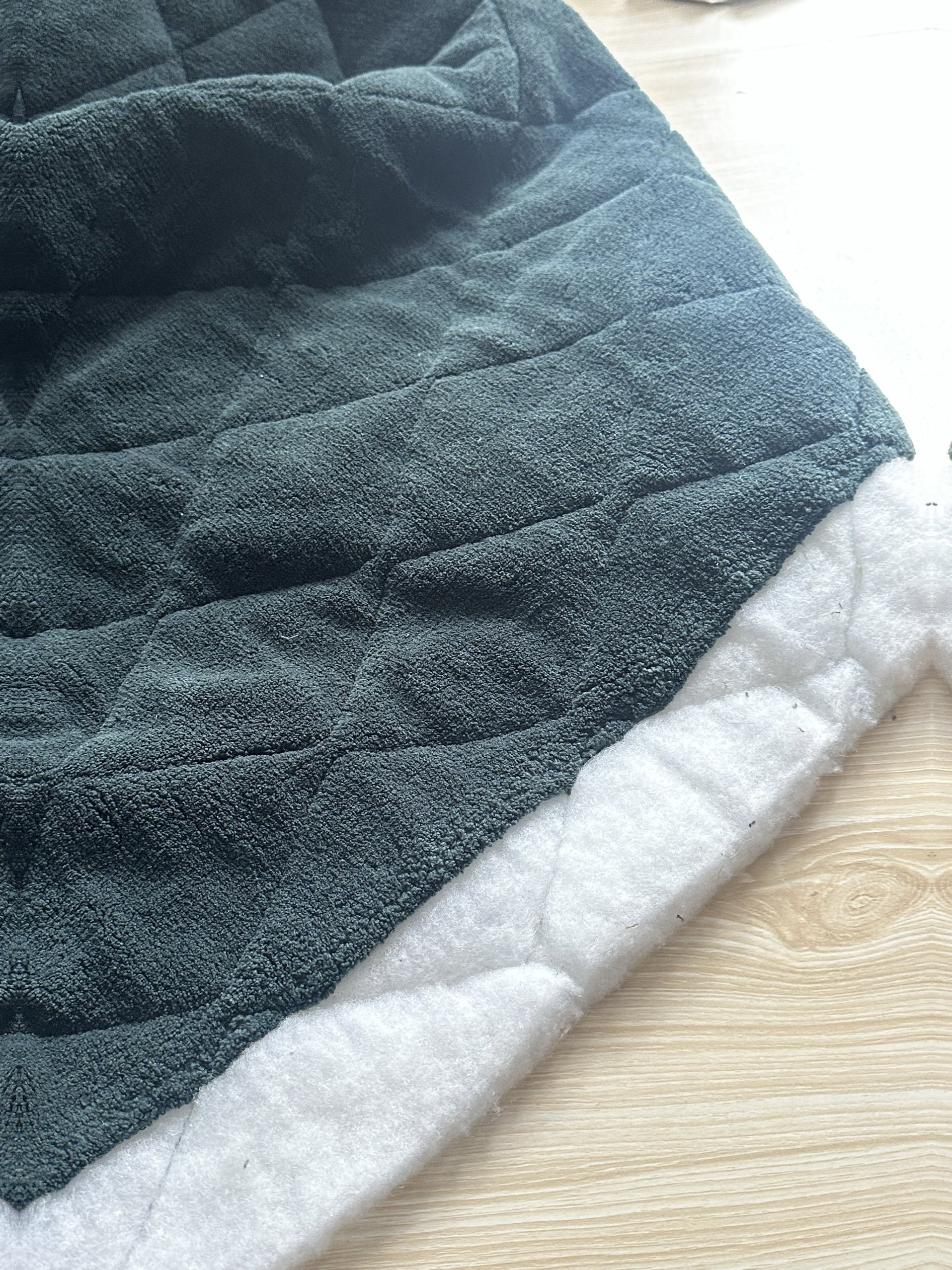 墨绿色 羊羔毛 夹棉布料 面料（宽1.45米左右）