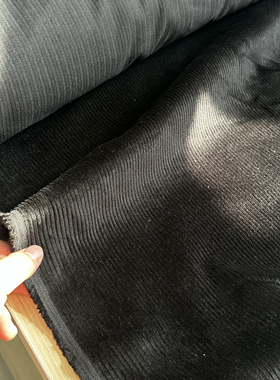 一米 黑色 纯棉灯芯绒 布料 5193面料（宽1.45米左右）