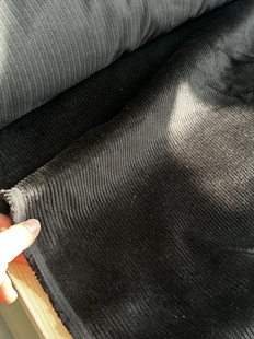黑色 宽1.45米左右 纯棉灯芯绒 5193面料 布料 一米
