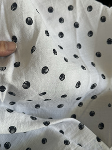 混纺 植物纤维 布料 2米 宽1.45米左右 波点 面料 新款