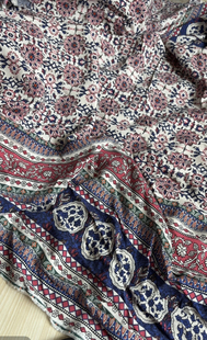 一米 双边花 红花 棉绸人造棉布料 0660面料(宽1.45米左右)