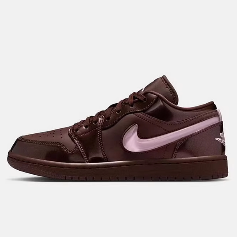 Jordan耐克女鞋情人节AJ1棕粉色低帮复古运动休闲板鞋IQ9787-262