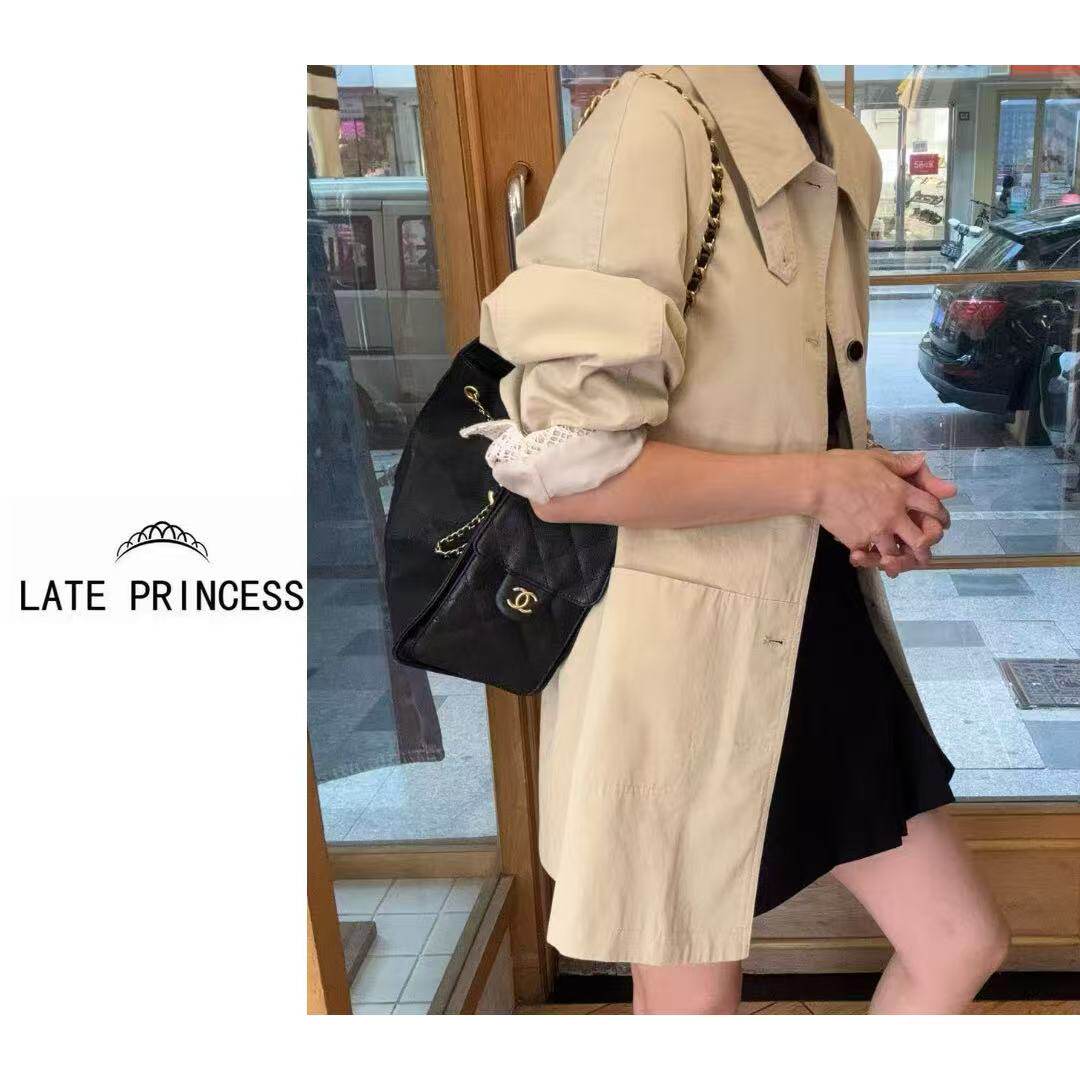 LATE PRINCESS【厚望】春装新款高级美拉德小个子风衣外套