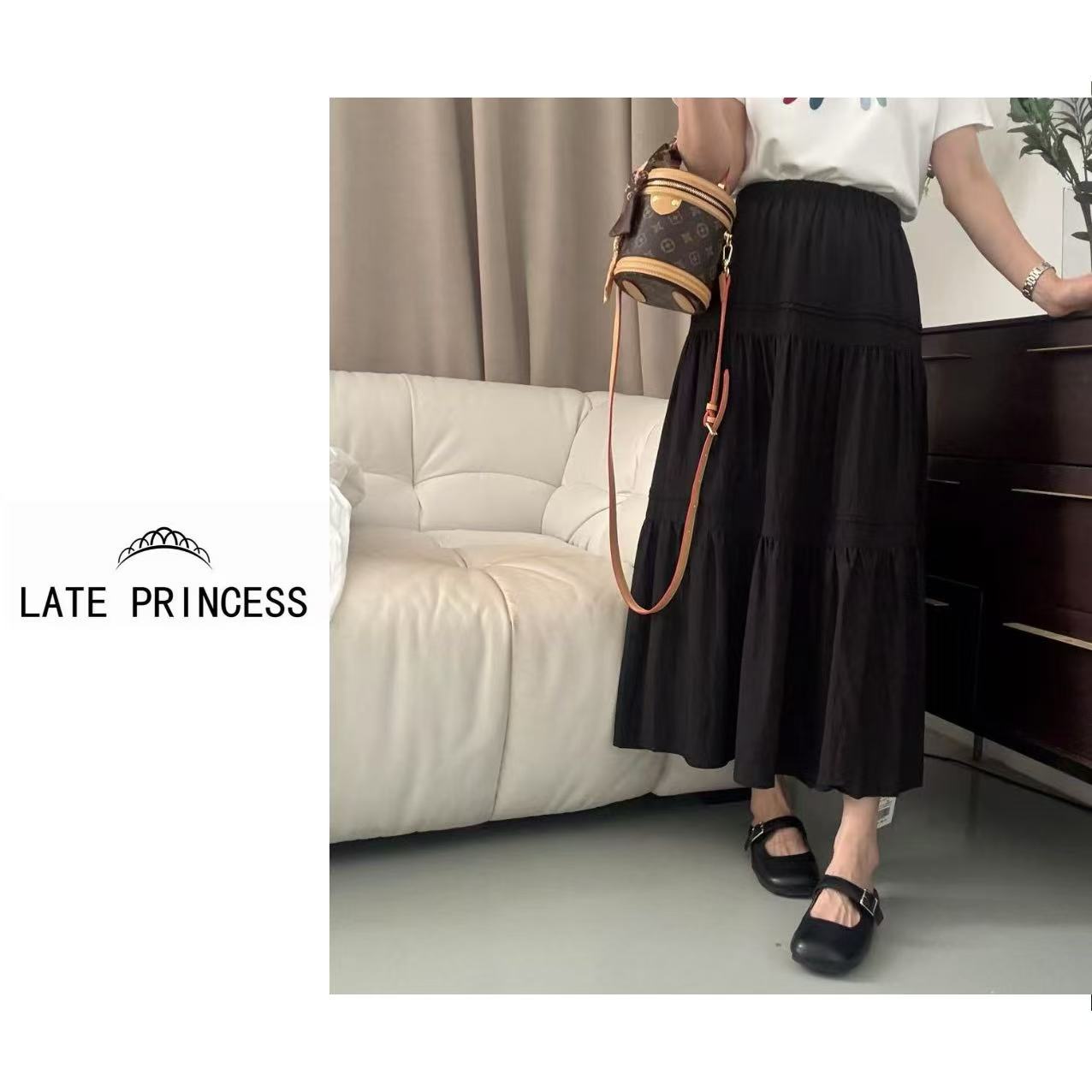 LATE PRINCESS【小美好】新款时尚显瘦A版伞裙半身裙时尚休闲风