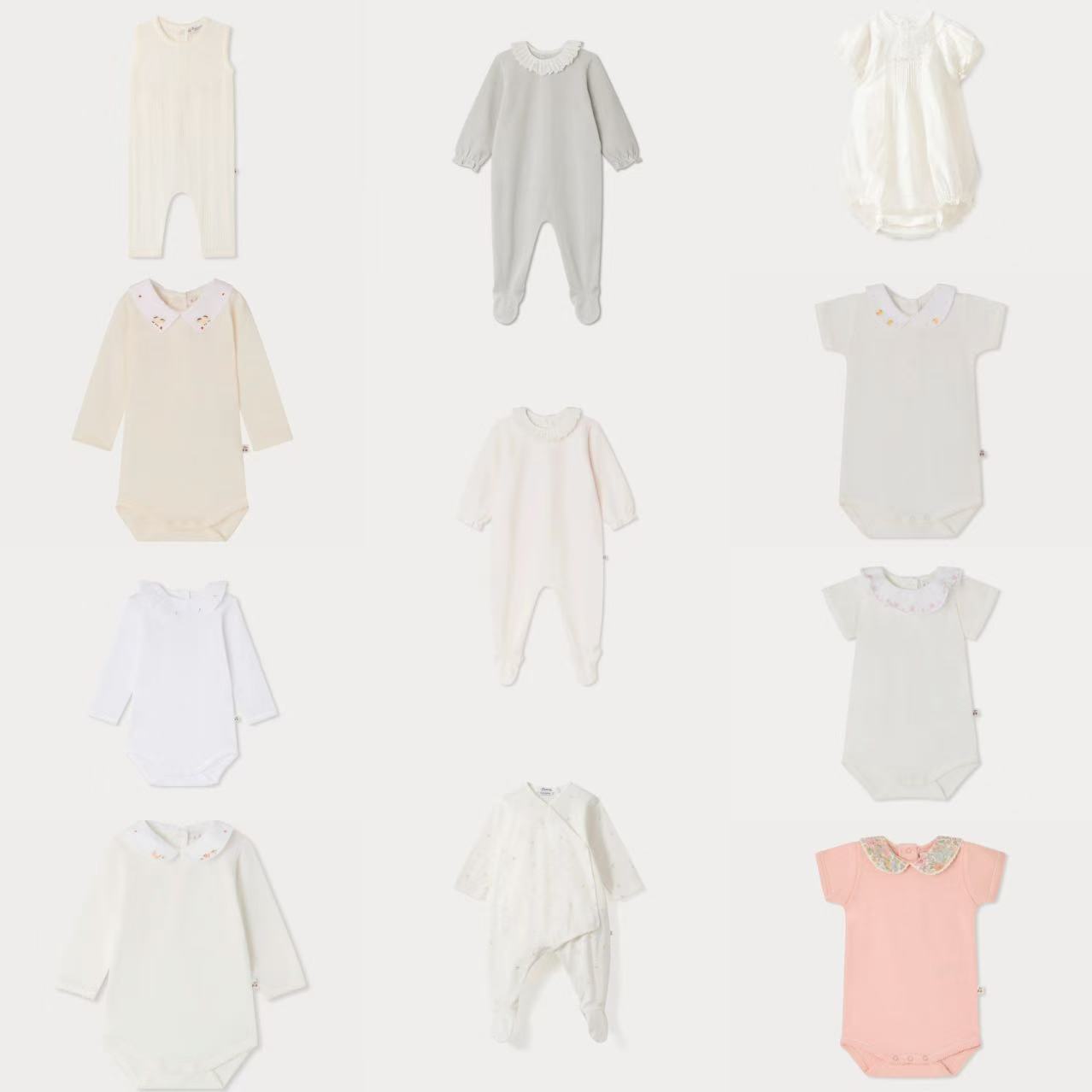 婴儿宝宝纯色连体衣爬服