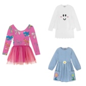 现货Stella 25秋冬纯色绣花连衣裙长袖 mccartheny kid童装