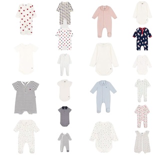 纯棉亲肤哈衣 25春夏婴儿爬服连体衣套装 现货Petit Bateau童装