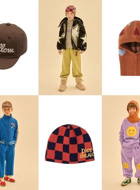 现货Jelly Mallow童装25秋冬儿童帽子太阳帽时尚保暖针织帽