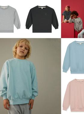 4z现货Gray Label童装25春夏儿童连帽卫衣纯色百搭套头衫上衣