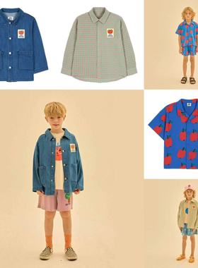 4z现货Jelly Mallow童装25春夏儿童长袖外套拼色简约拉链衫衬衫