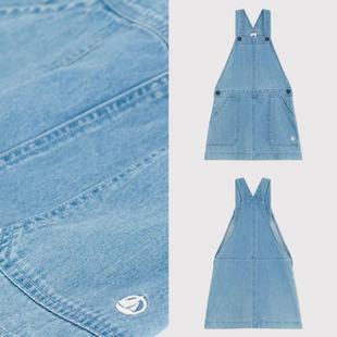 现货Petit 25春夏女童连衣裙A字裙背带裙牛仔纯色休闲 Bateau童装