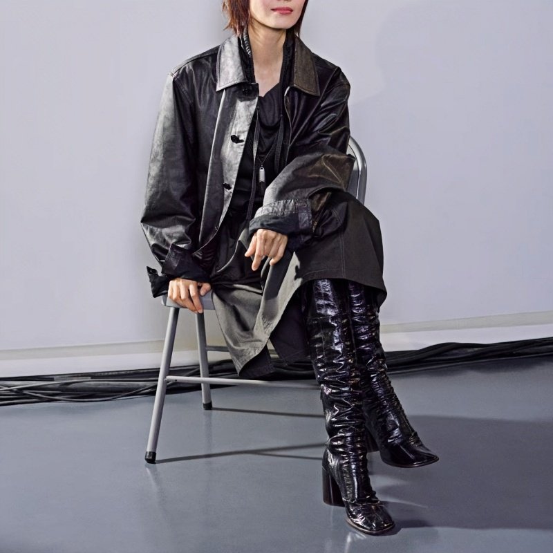 黑色皮衣外套女2025秋新款高级感羊皮真皮短款百搭休闲外套配裙子
