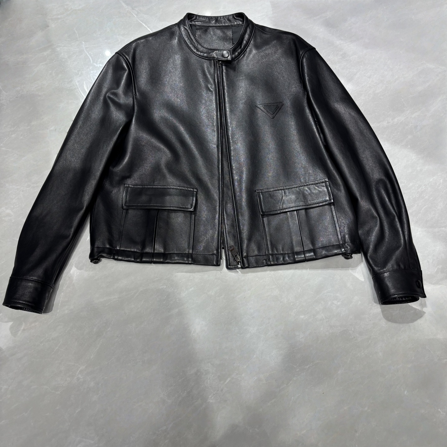 真皮皮衣女短款圆领绵羊皮百搭