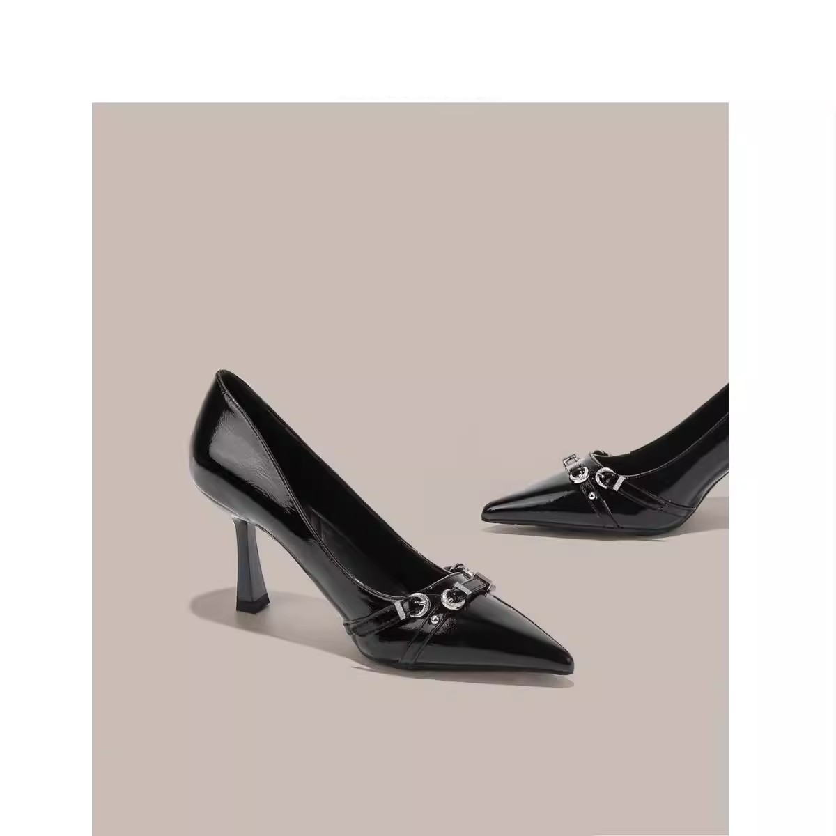 黑色绝美高跟鞋女2025新款不累脚法式气质漆皮尖头细跟单鞋配裙子,女鞋,玛丽珍鞋,淘宝优惠券,粉丝福利购,淘宝优惠卷