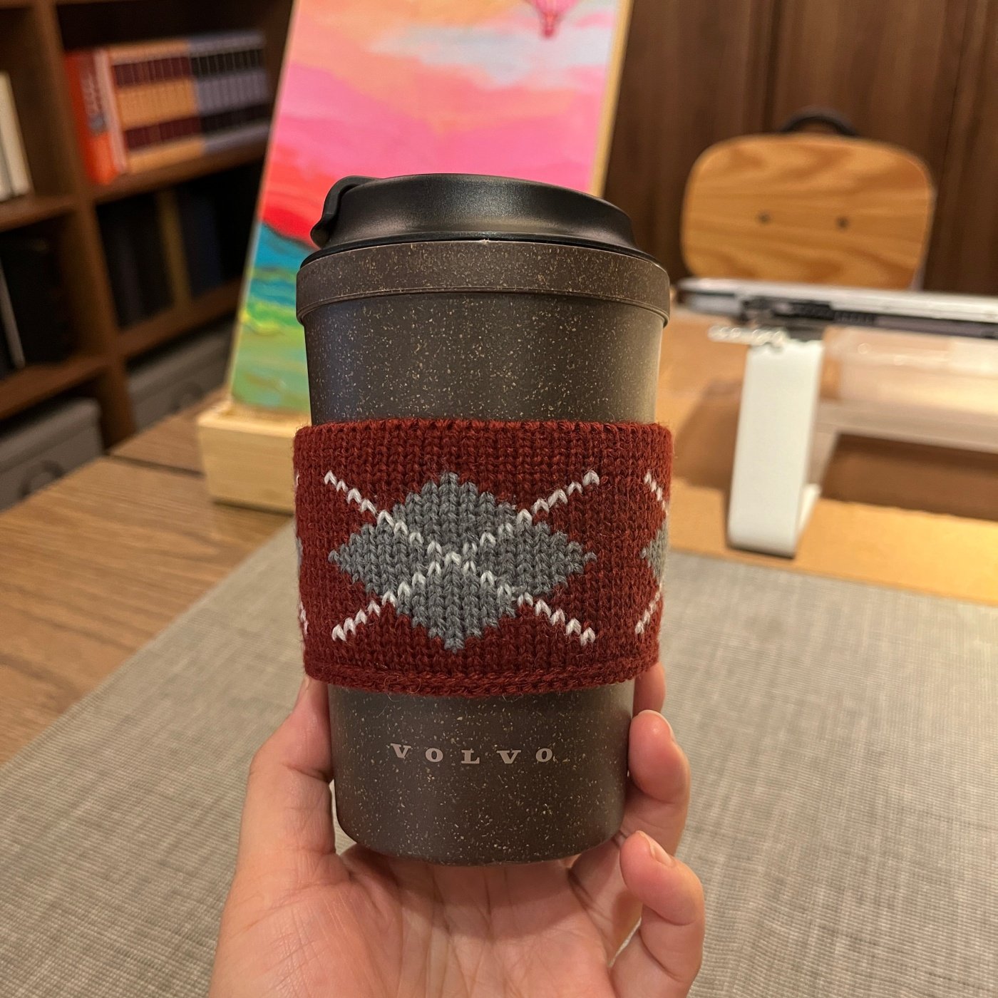 隔热隔冷咖啡杯杯套毛线杯套茶杯马克杯保温杯钩织套麻花线针织套