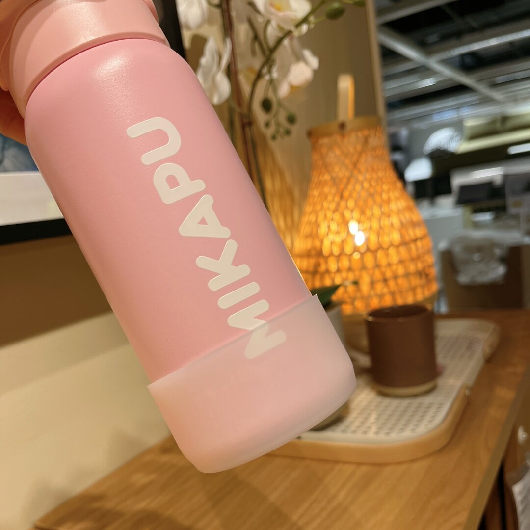 7.5CM硅胶杯套米咔布600ml儿童密码指纹保温杯垫防摔保护水壶套