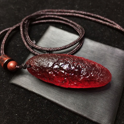 Czech Kuruqi Meteorite Raw Stone DIY Pendant Stone Red Meteorite Necklace