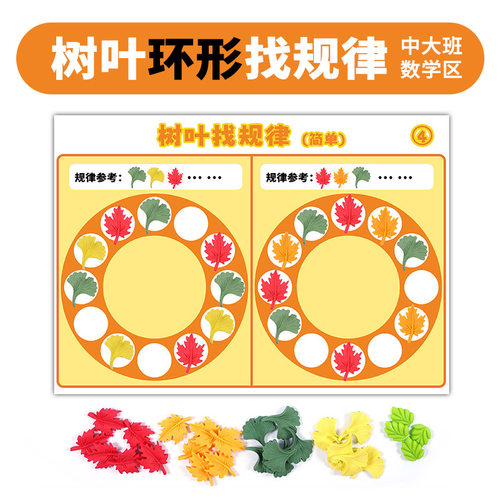 树叶找规律秋天主题教具
