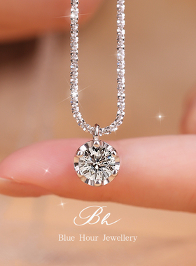 925银满天星莫桑钻项链女款2026新款耳钉锁骨链女高级感轻奢小众