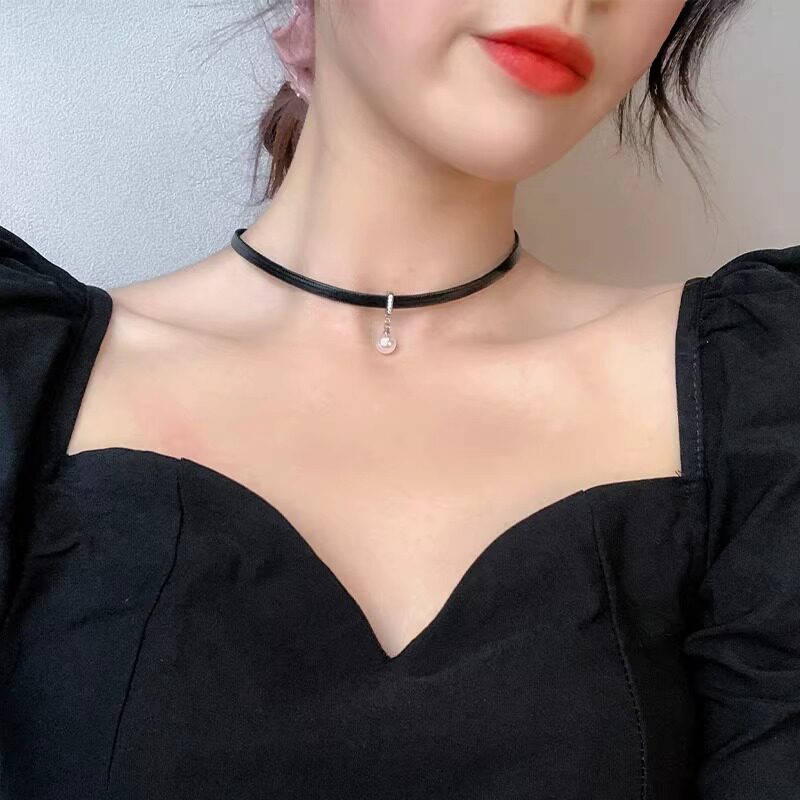 脖颈链珍珠项圈女颈带个性潮酷