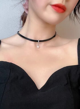 脖颈链珍珠项圈女颈带个性潮酷