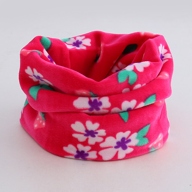 산호 벨벳 어린이 스카프 2019 가을 겨울 더블 레이어 양면 두꺼운 따뜻한  목 스카프 소녀와 소년